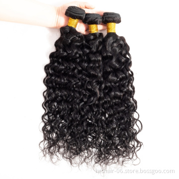 wholesale factory price 10A straight black human hair extension brazilian water wave hair bundles
